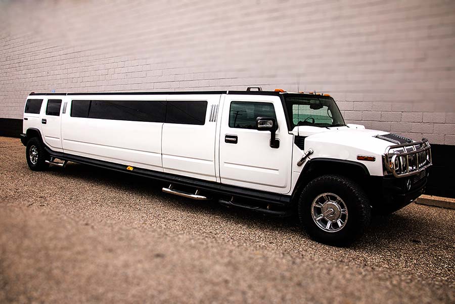 White stretch Hummer limousine services