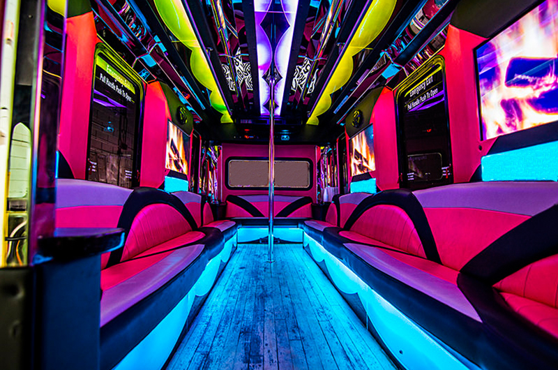 Pink Hummer limousine interiors