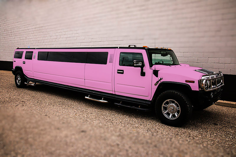 Pink Hummer limousine with comfortable seats